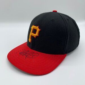 Pittsburgh Pirates MLB Vintage Signed Black Red New Era Snapback Hat M/L